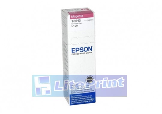 Чернила Epson L100/110/200/210/300/355/550/555 (O) C13T66434A, magenta, 70ml