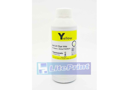 Чернила Polychromatic Anti UV L800/L200/R270/P50/XP/R200/C79/C67 Yellow (500мл.) водн.