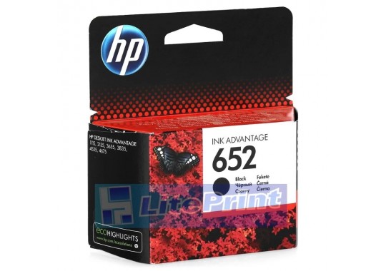 Картридж HP 652, черный / F6V25AE