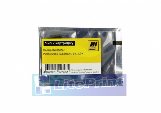 Чип Hi-Black к картриджу HP LJ P2050/2055 (CE505A), Bk, 2,3K
